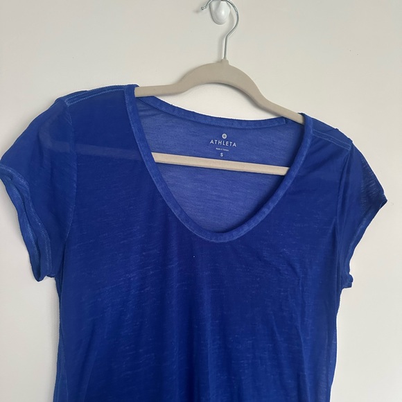 Athleta | Sheer Blue‎ Short Sleeve Scoop Neck Tee | Size Small | EUC - Picture 3 of 7